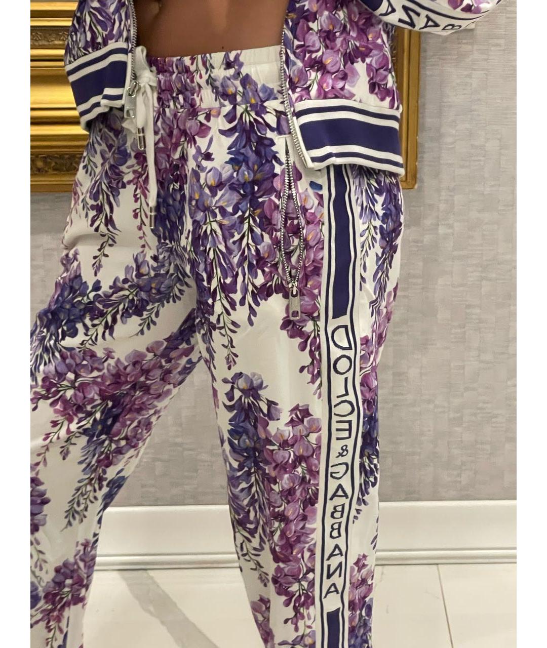 DOLCE&GABBANA Фиолетовый вискозный костюм с брюками, фото 8