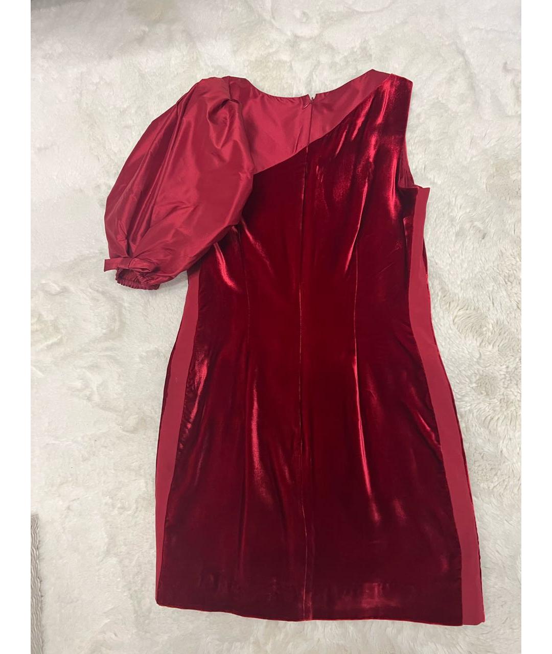 VALENTINO Красное бархатное коктейльное платье, фото 2