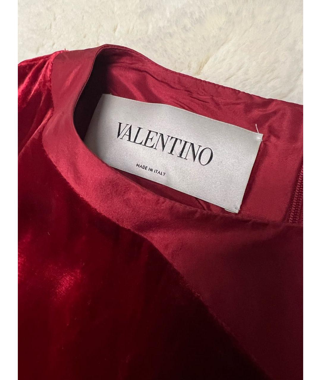 VALENTINO Красное бархатное коктейльное платье, фото 4