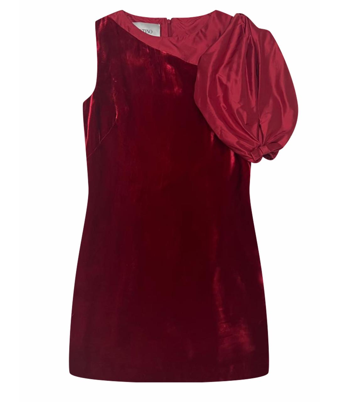 VALENTINO Красное бархатное коктейльное платье, фото 1
