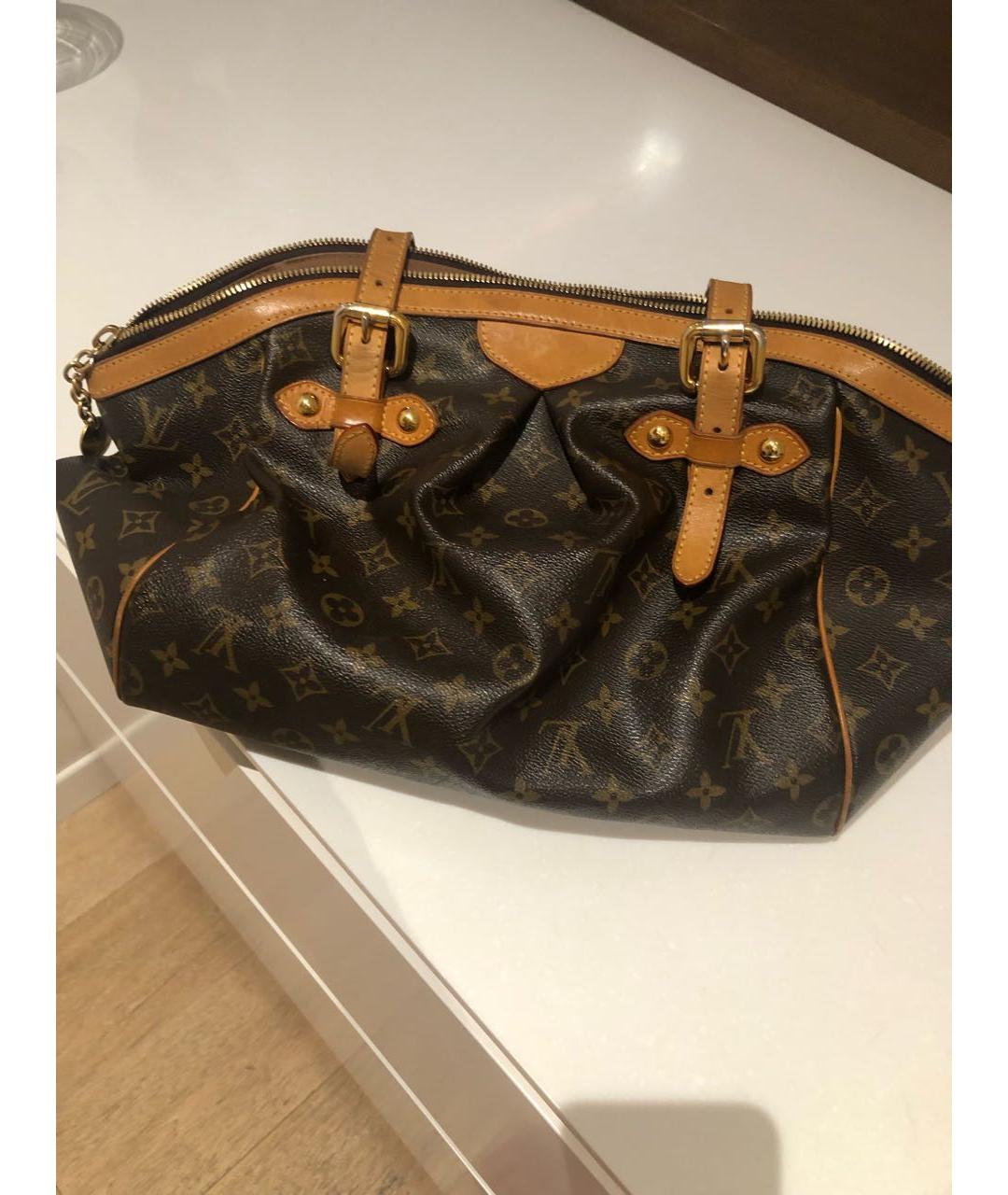 LOUIS VUITTON PRE-OWNED Коричневая кожаная сумка с короткими ручками, фото 4