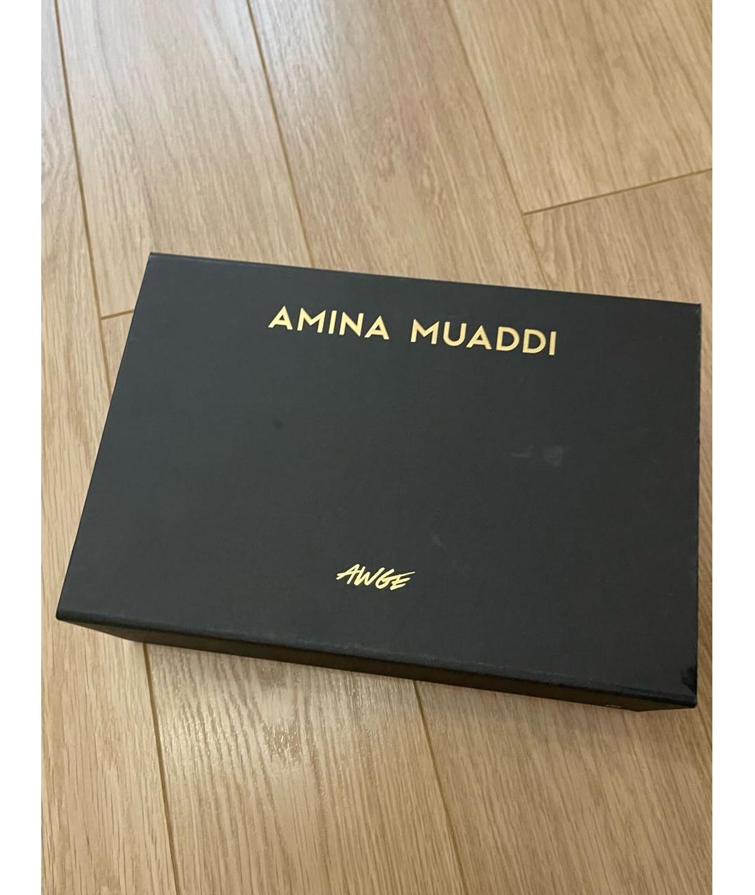 Amina Muaddi Серебряные резиновые туфли, фото 6