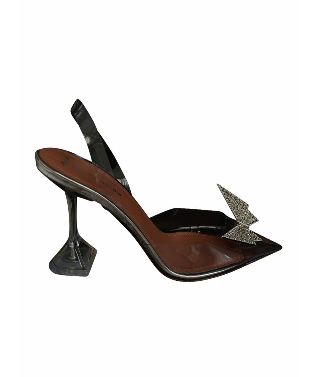 Amina Muaddi Серебряные резиновые туфли, фото 1