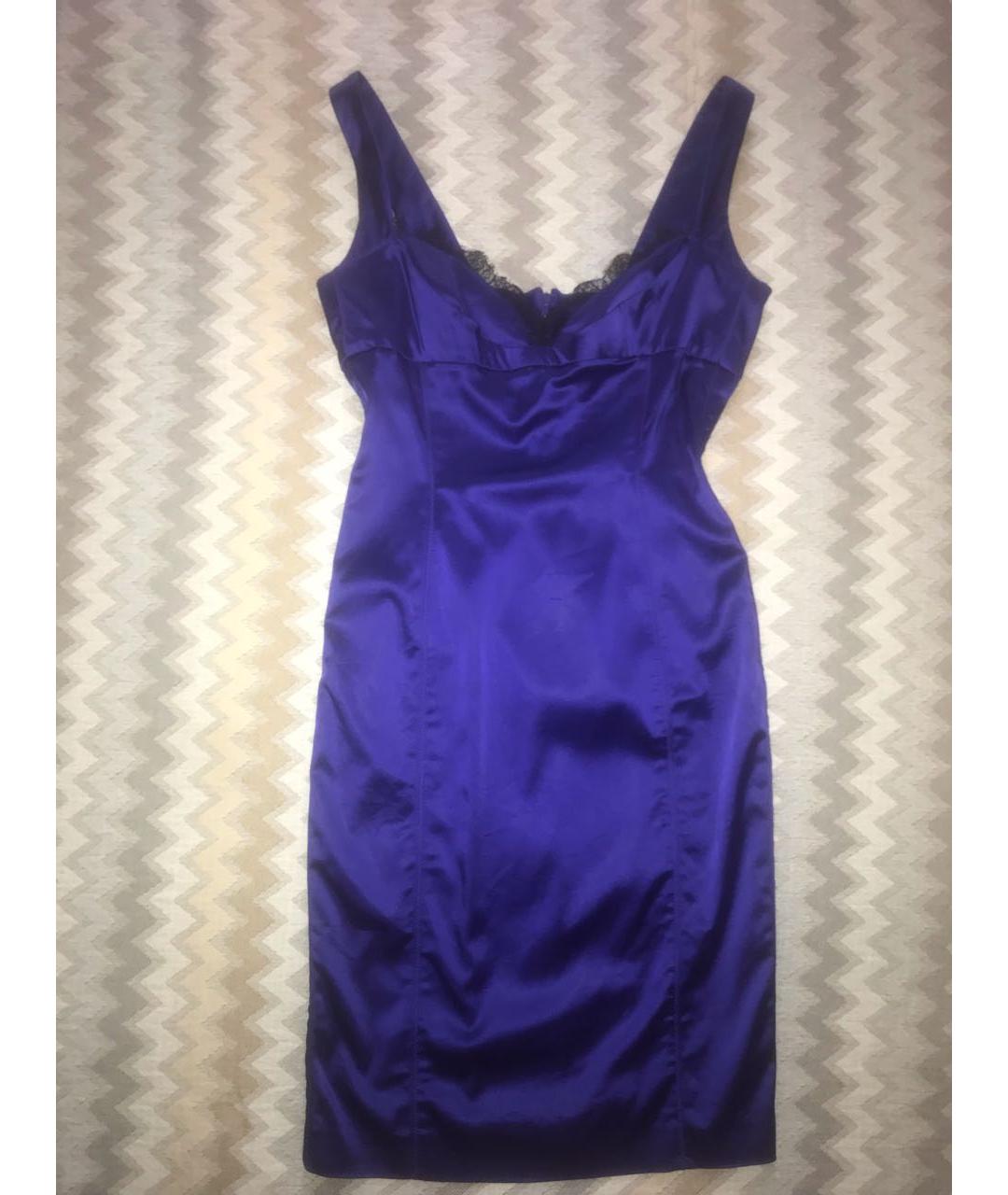 VERSACE COLLECTION Фиолетовое вискозное коктейльное платье, фото 7