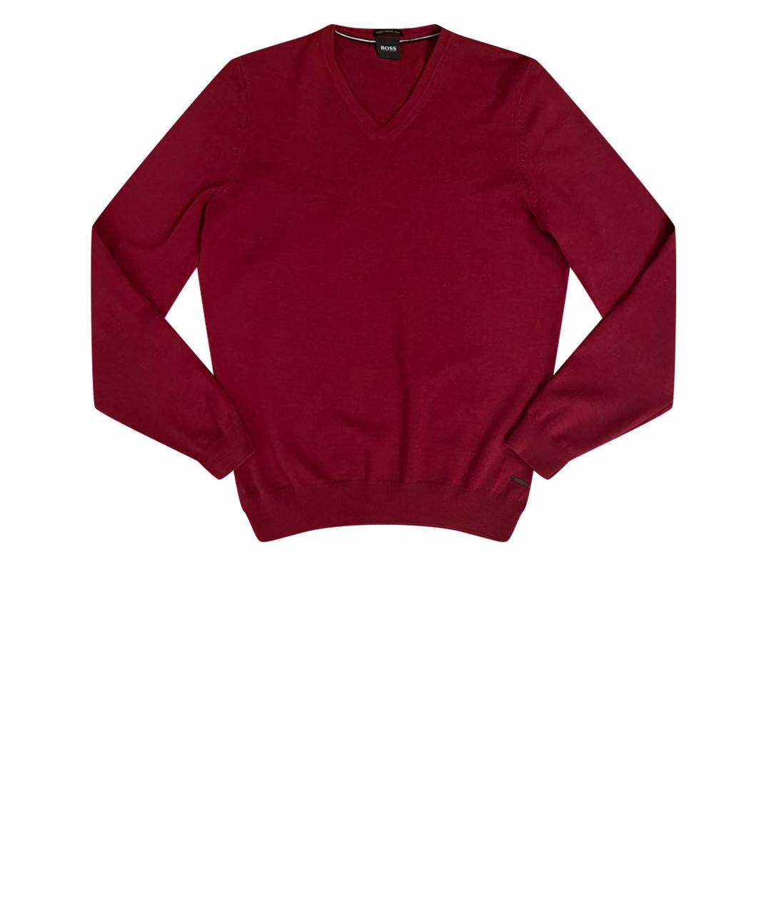 HUGO BOSS Бордовый шерстяной джемпер / свитер, фото 1