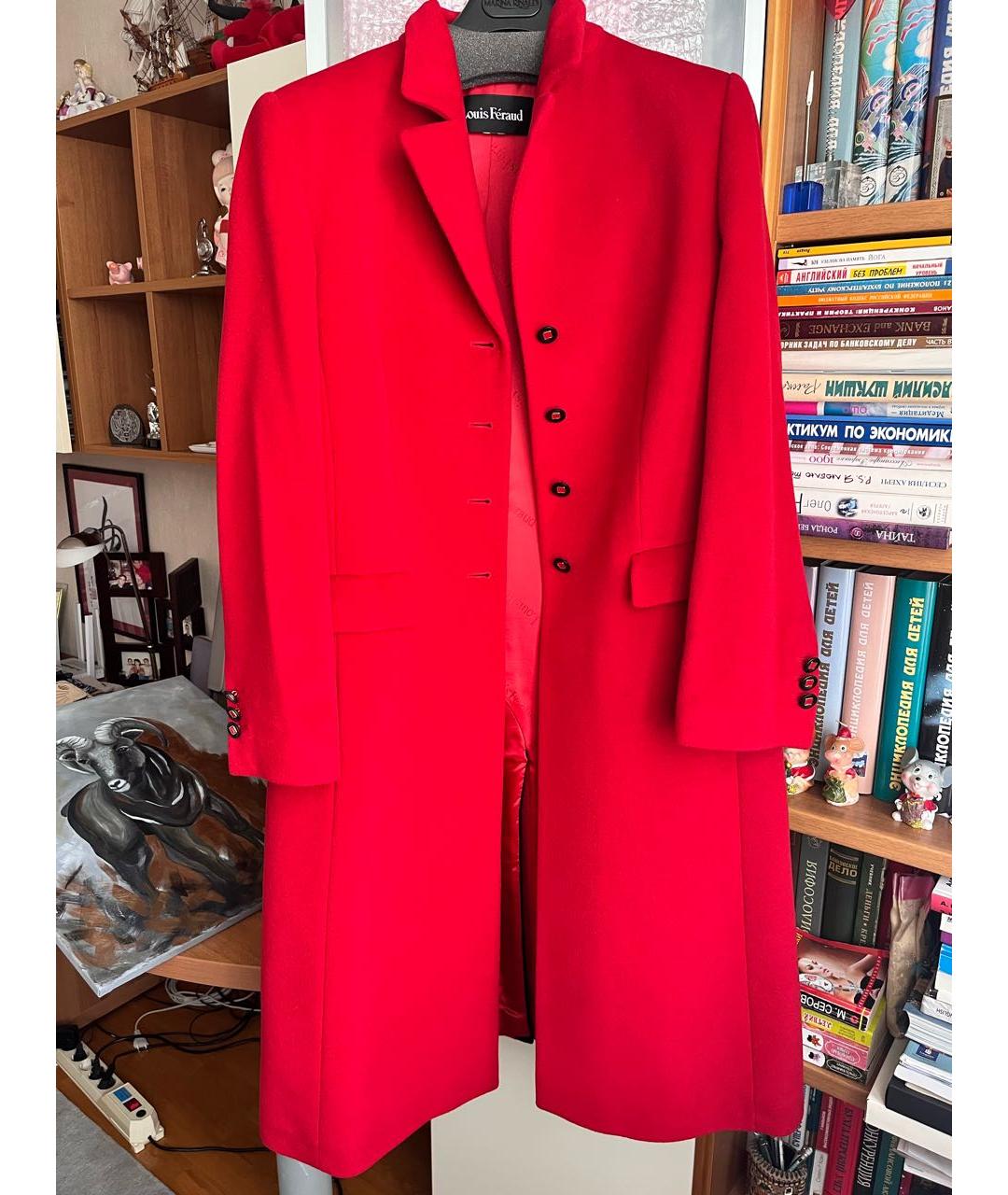 LOUIS FERAUD Красное шерстяное пальто, фото 6