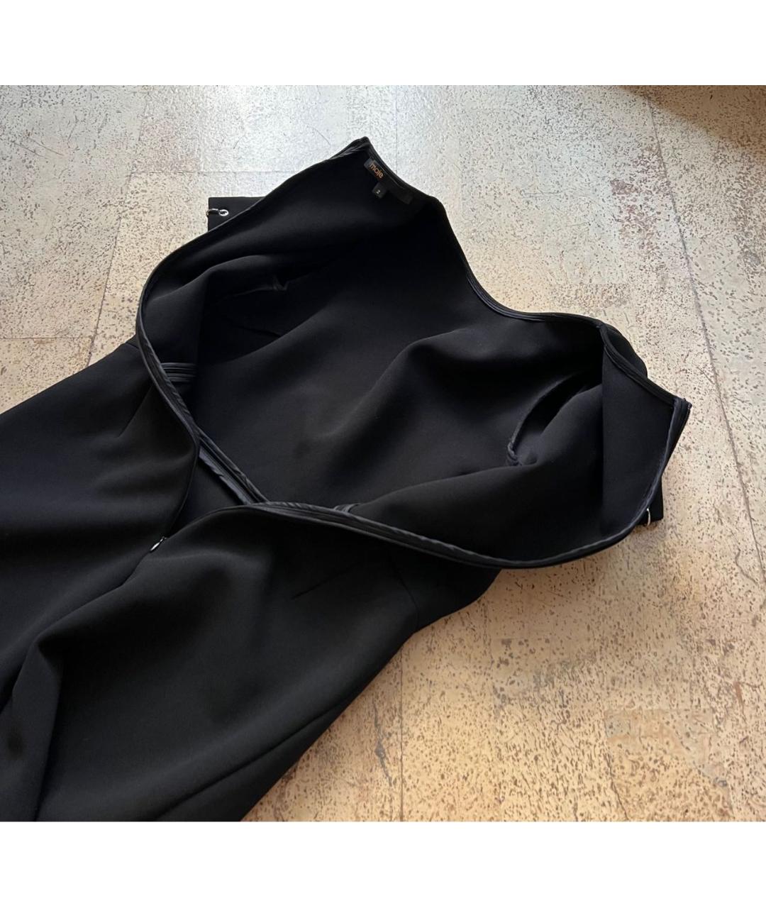 IRIS & INK  Черное вискозное повседневное платье, фото 5