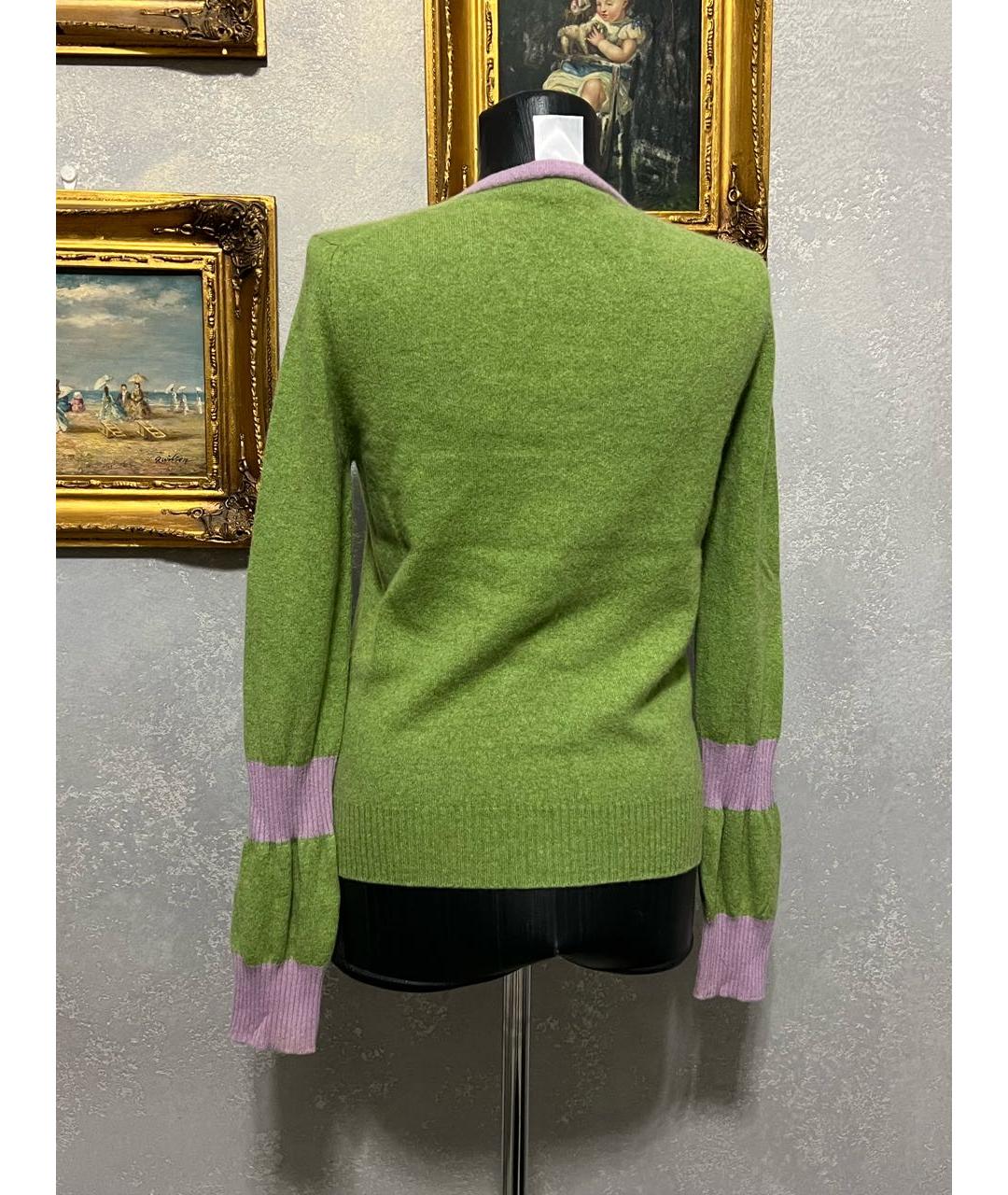 CHANEL PRE-OWNED Зеленый кашемировый джемпер / свитер, фото 2