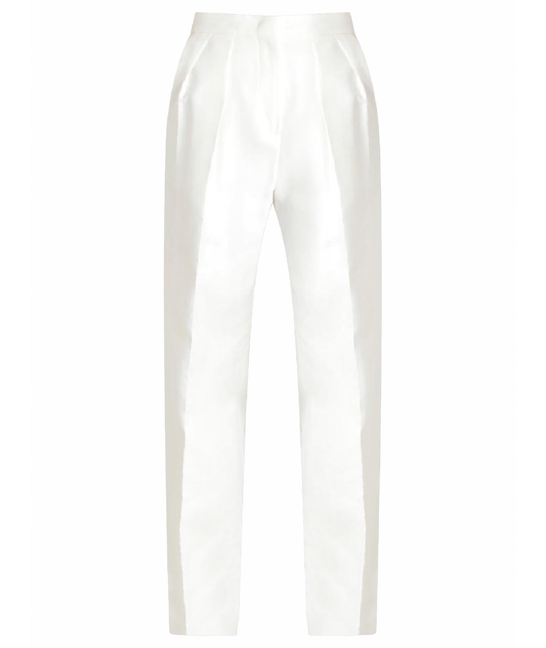 SPORTMAX Белые хлопковые прямые брюки, фото 7