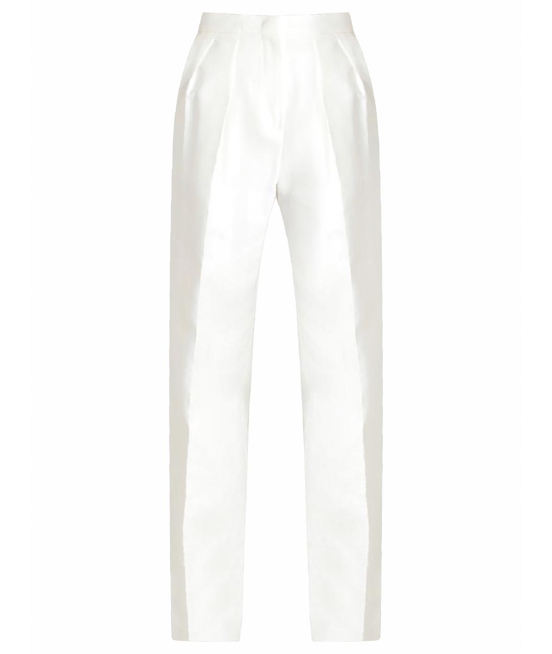 SPORTMAX Белые хлопковые прямые брюки, фото 1