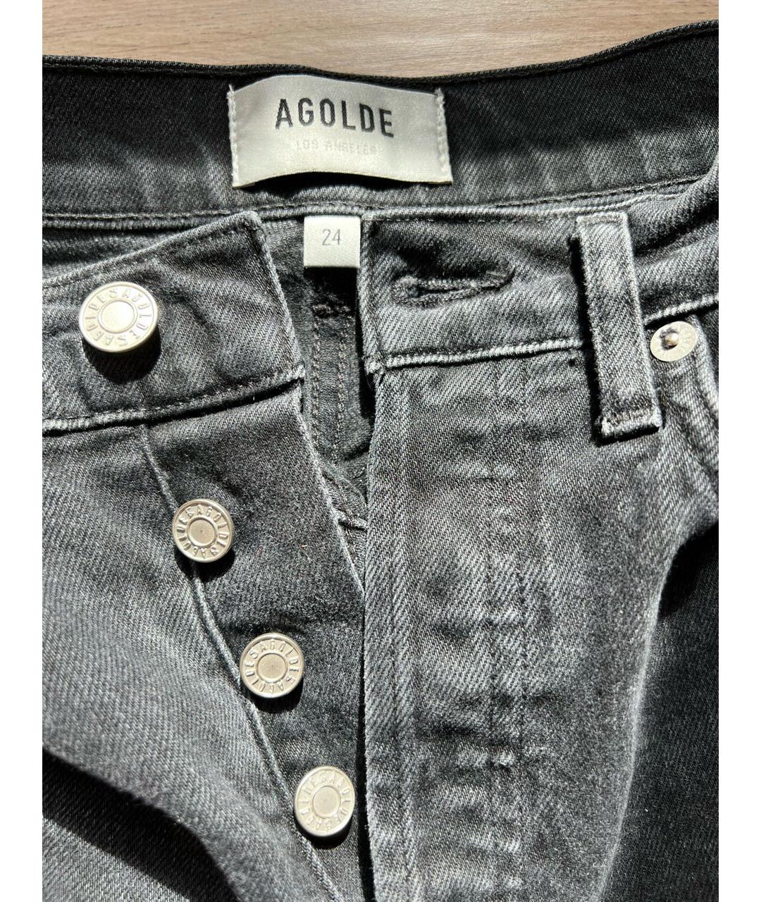 AGOLDE Черные хлопко-кашемировые джинсы слим, фото 3