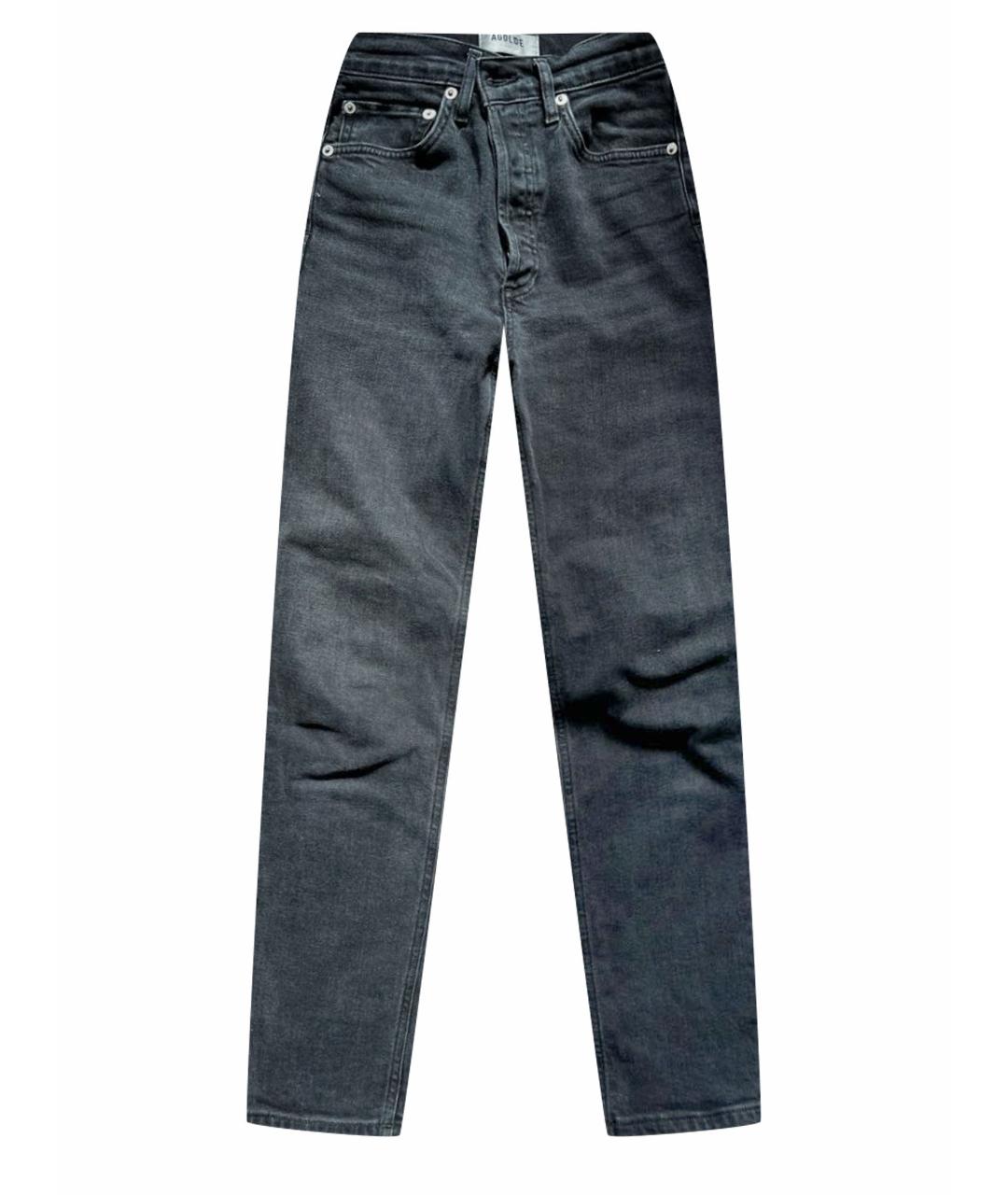 AGOLDE Черные хлопко-кашемировые джинсы слим, фото 1