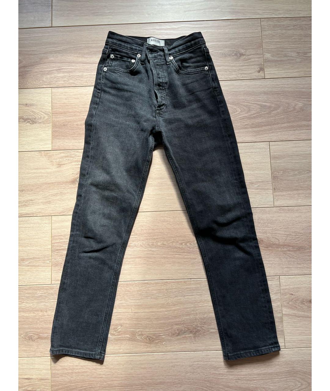 AGOLDE Черные хлопко-кашемировые джинсы слим, фото 4