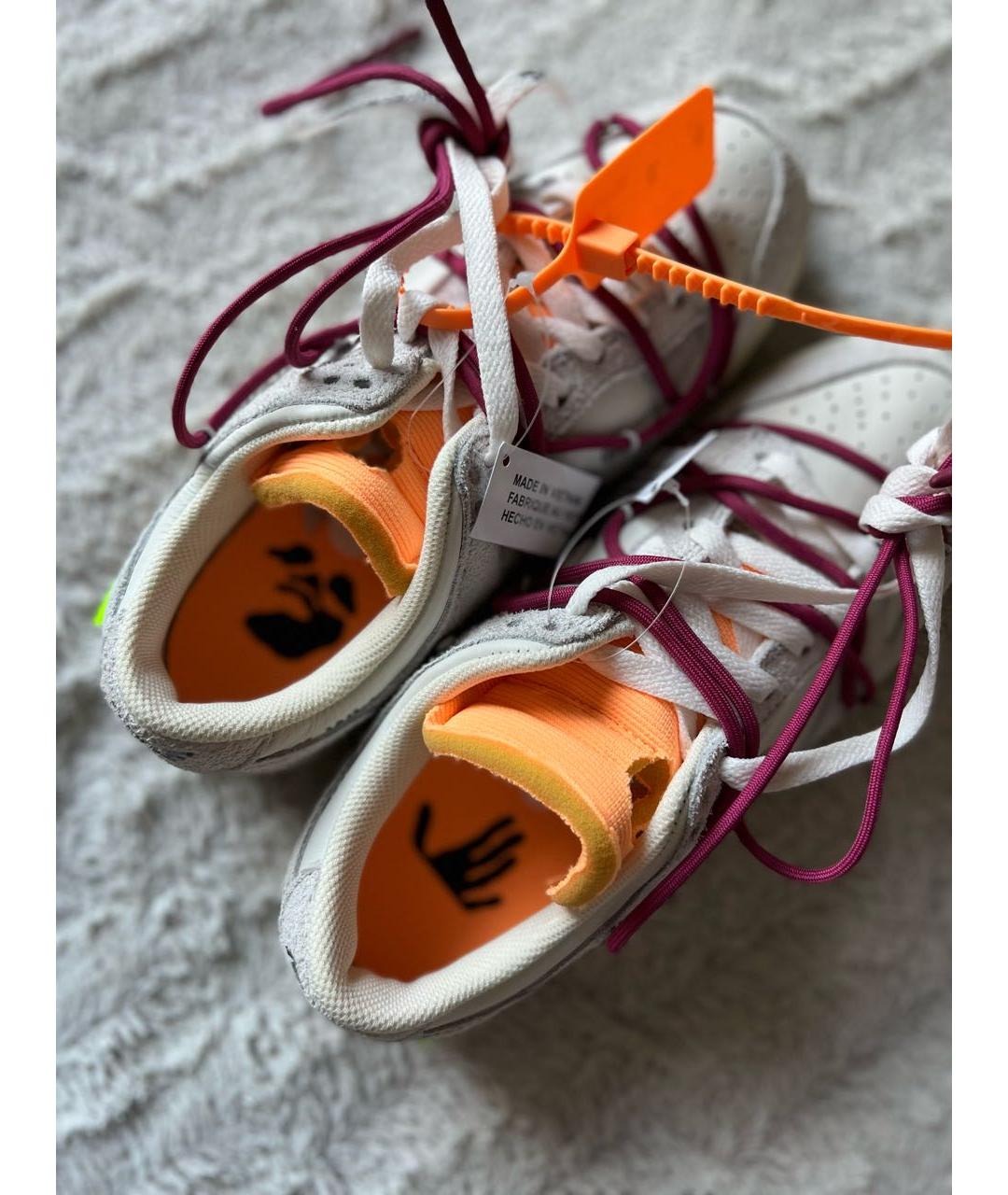 NIKE X OFF-WHITE Серые кожаные кеды, фото 6