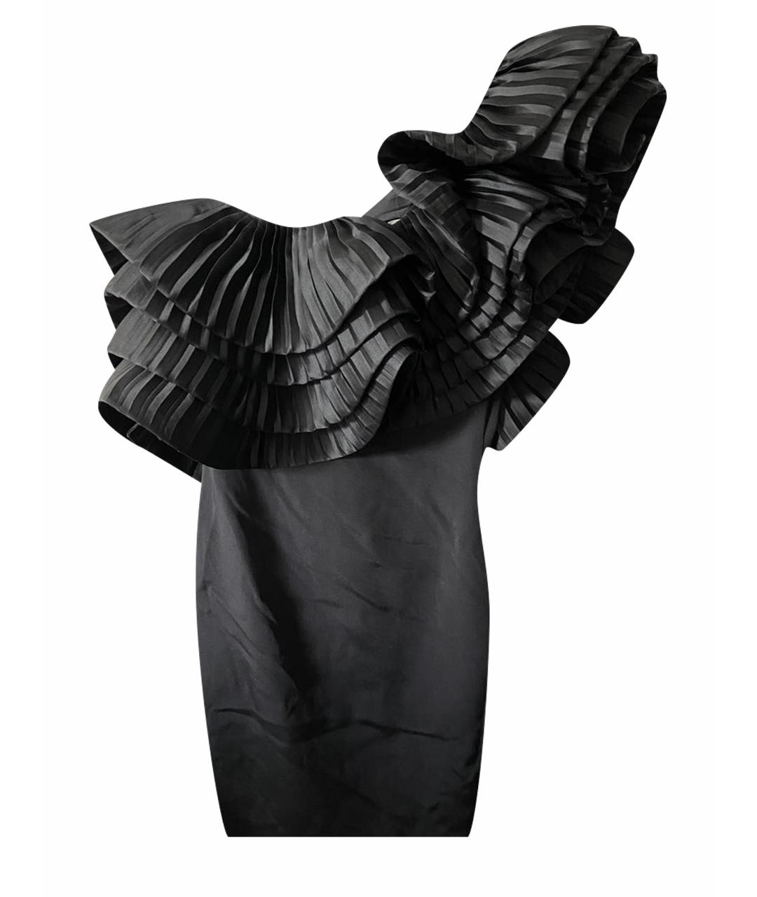 MARCHESA Черное шелковое вечернее платье, фото 1