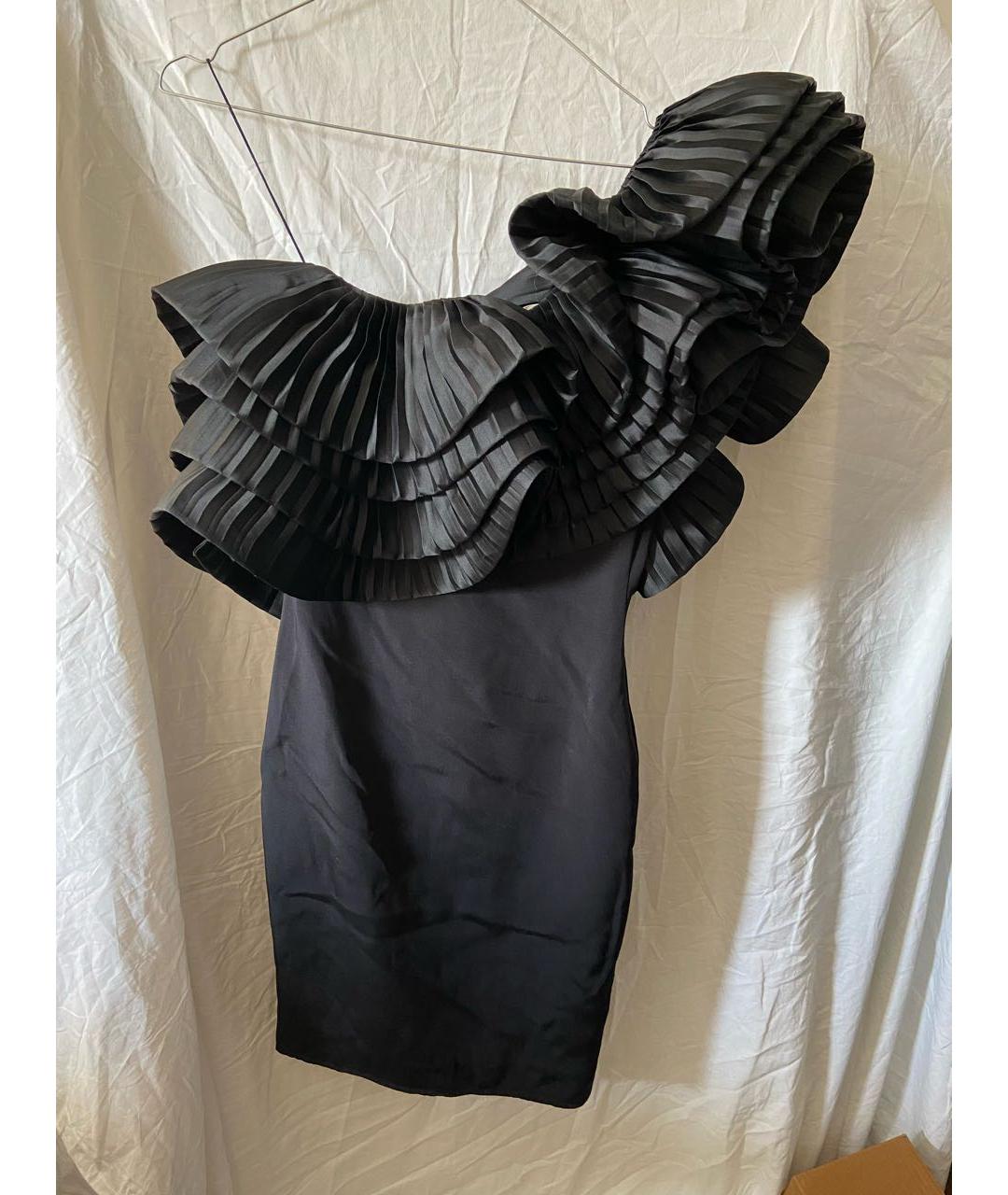 MARCHESA Черное шелковое вечернее платье, фото 5