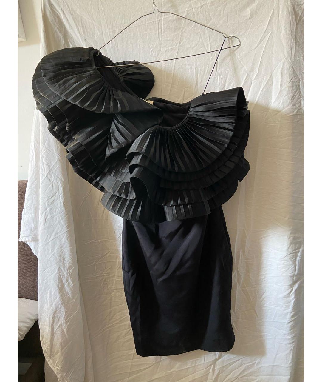 MARCHESA Черное шелковое вечернее платье, фото 2