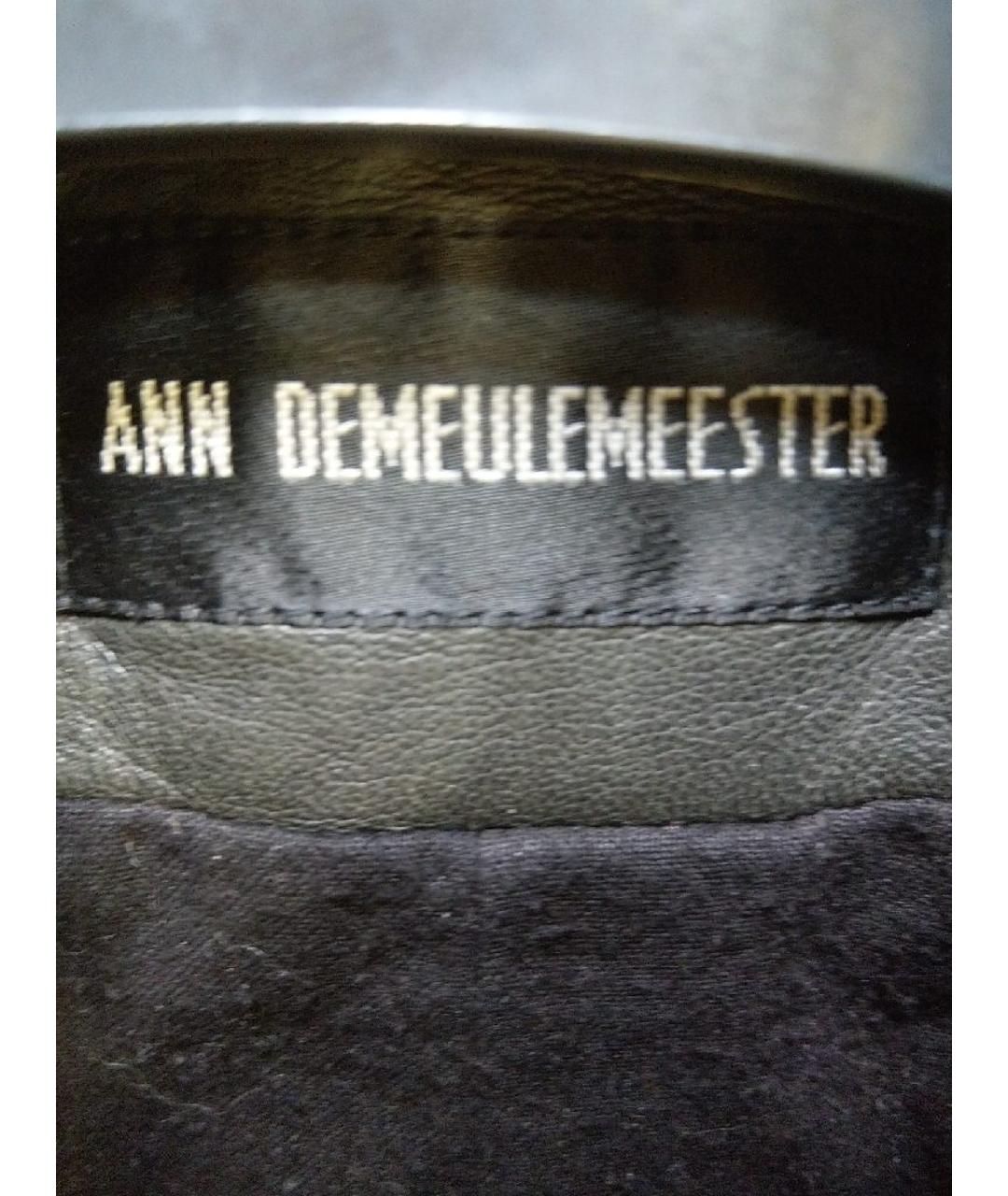 ANN DEMEULEMEESTER Антрацитовая кожаная куртка, фото 3
