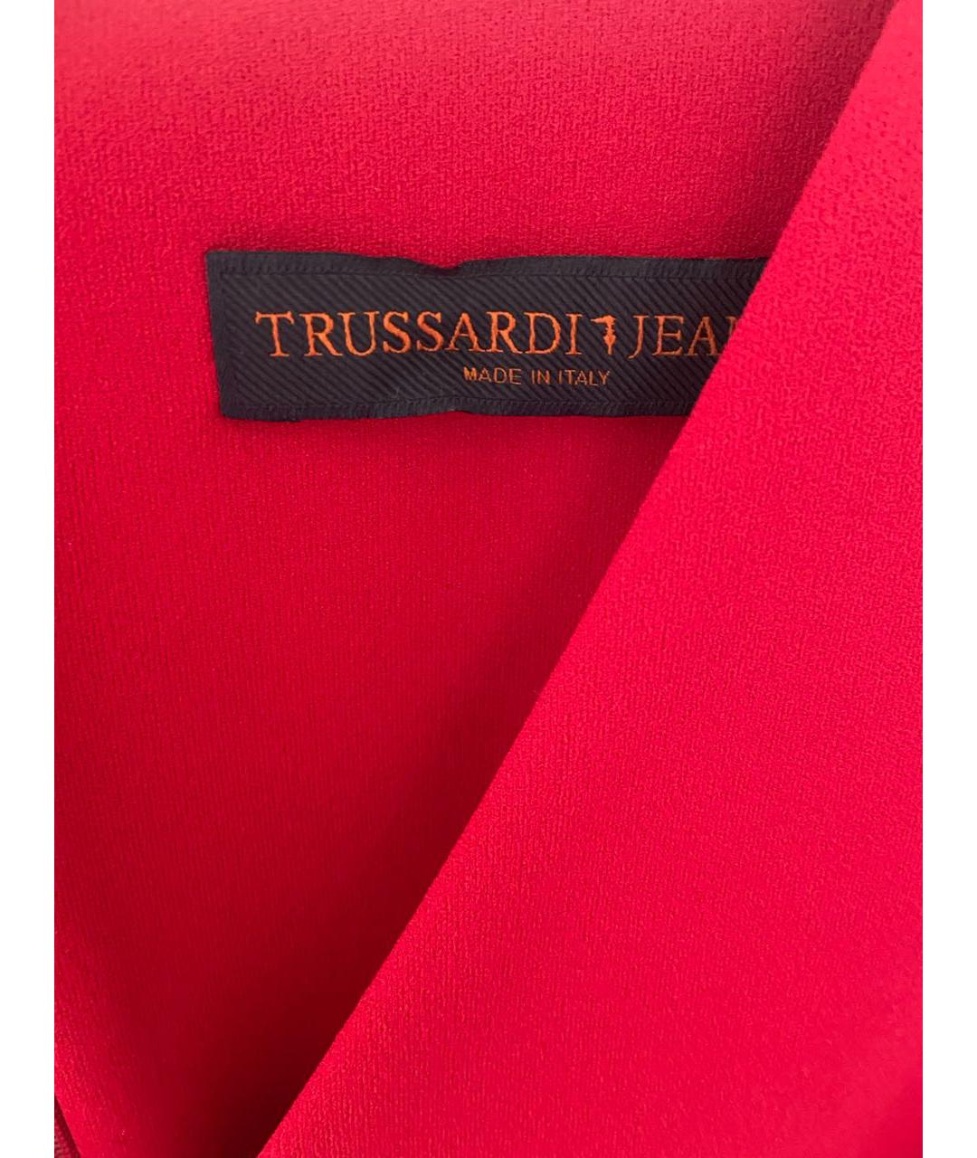 TRUSSARDI Красное синтетическое повседневное платье, фото 5