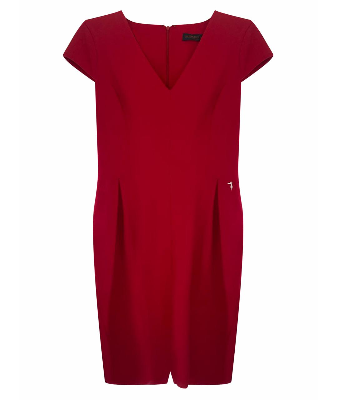 TRUSSARDI Красное синтетическое повседневное платье, фото 1