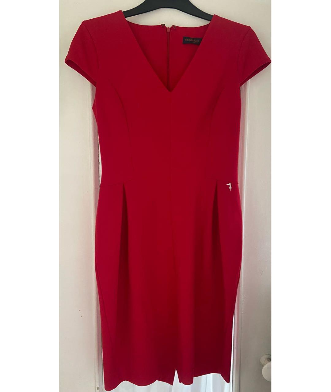 TRUSSARDI Красное синтетическое повседневное платье, фото 7