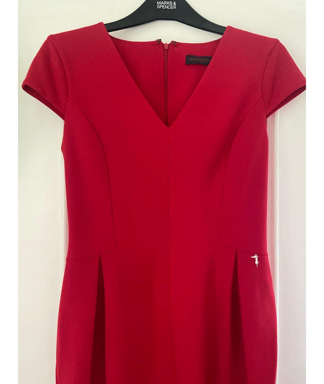 TRUSSARDI Красное синтетическое повседневное платье, фото 3