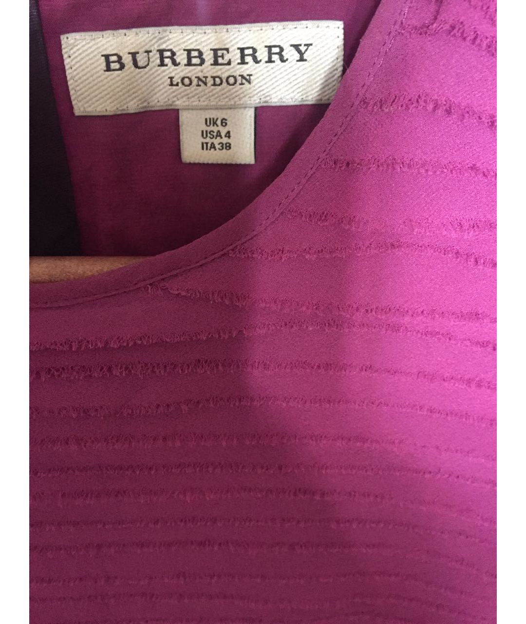 BURBERRY Розовое шелковое повседневное платье, фото 2