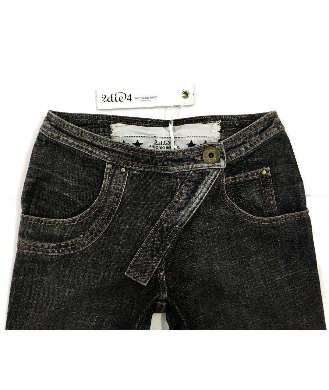 ANTONIO BARBATO Черные хлопковые прямые джинсы, фото 4