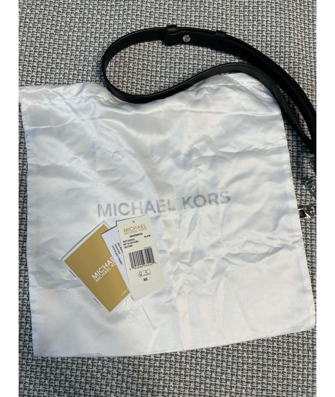 MICHAEL KORS Черная кожаная сумка с короткими ручками, фото 8