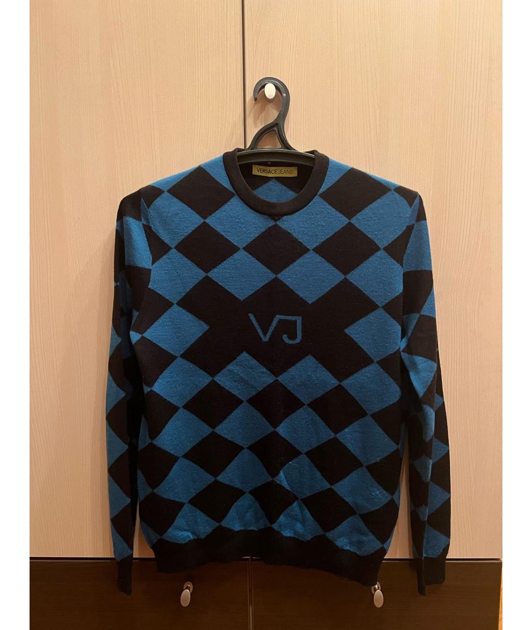VERSACE JEANS COUTURE Синий шерстяной джемпер / свитер, фото 5