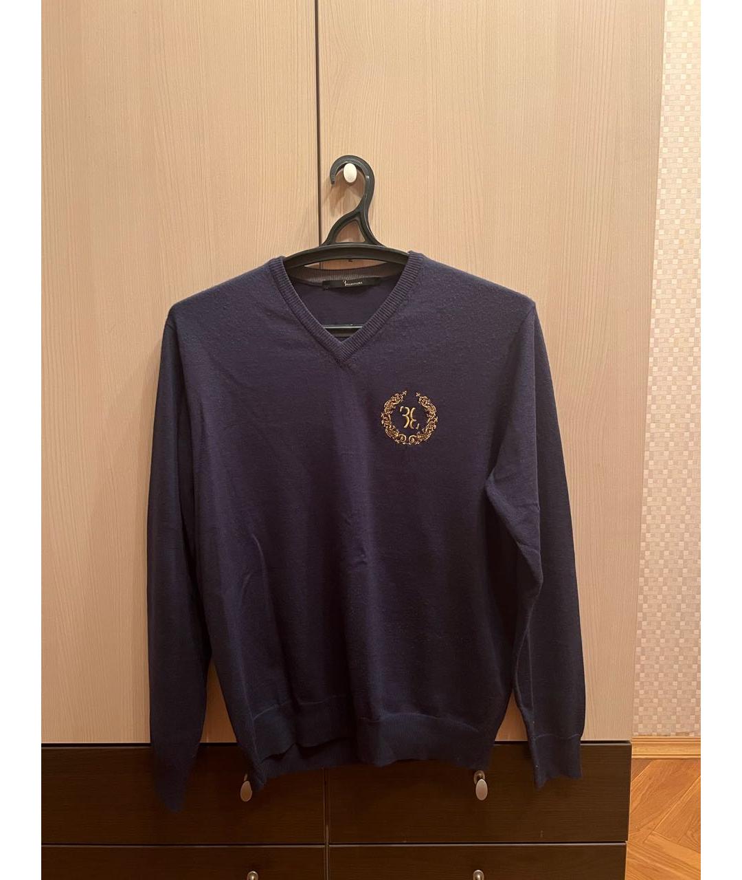 BILLIONAIRE Темно-синий шерстяной джемпер / свитер, фото 5