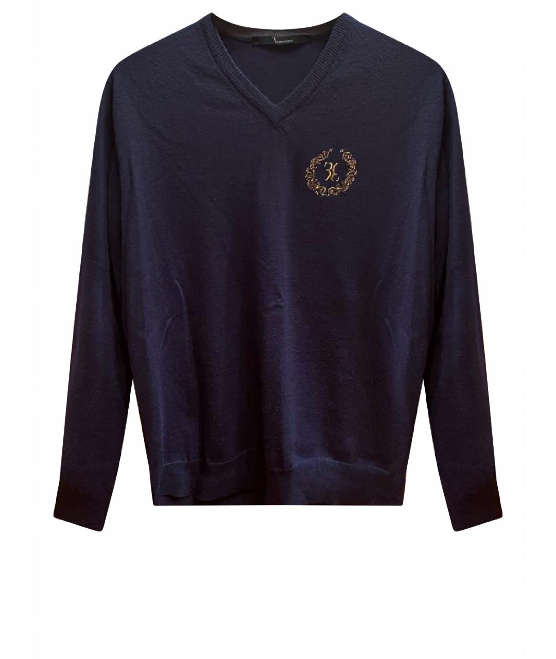 BILLIONAIRE Темно-синий шерстяной джемпер / свитер, фото 1