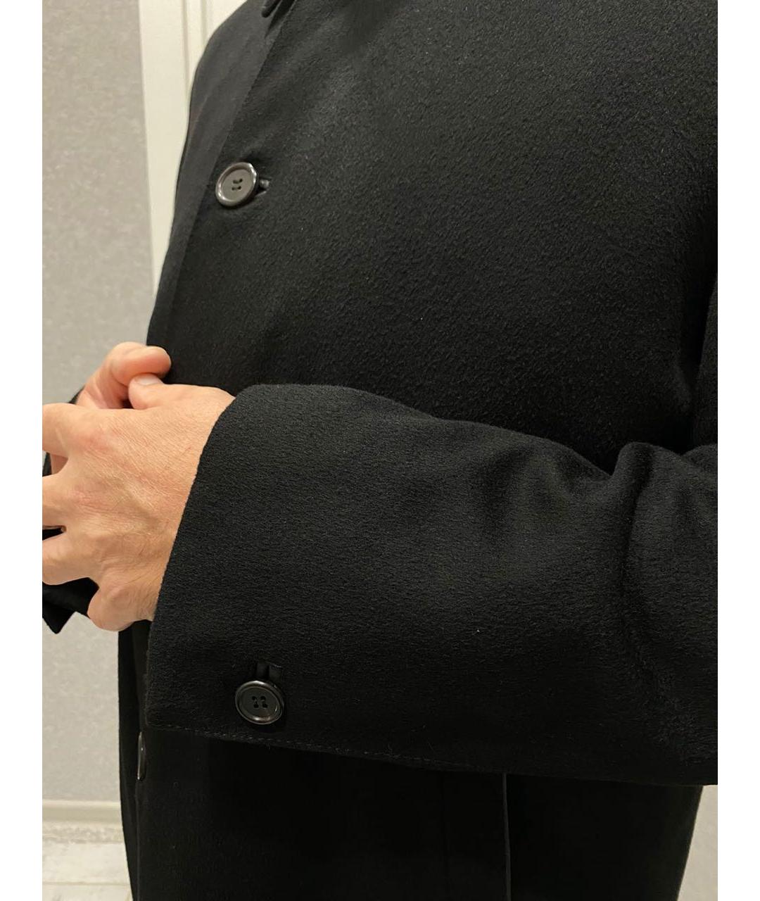 UOMO COLLEZIONI Черное шерстяное пальто, фото 4