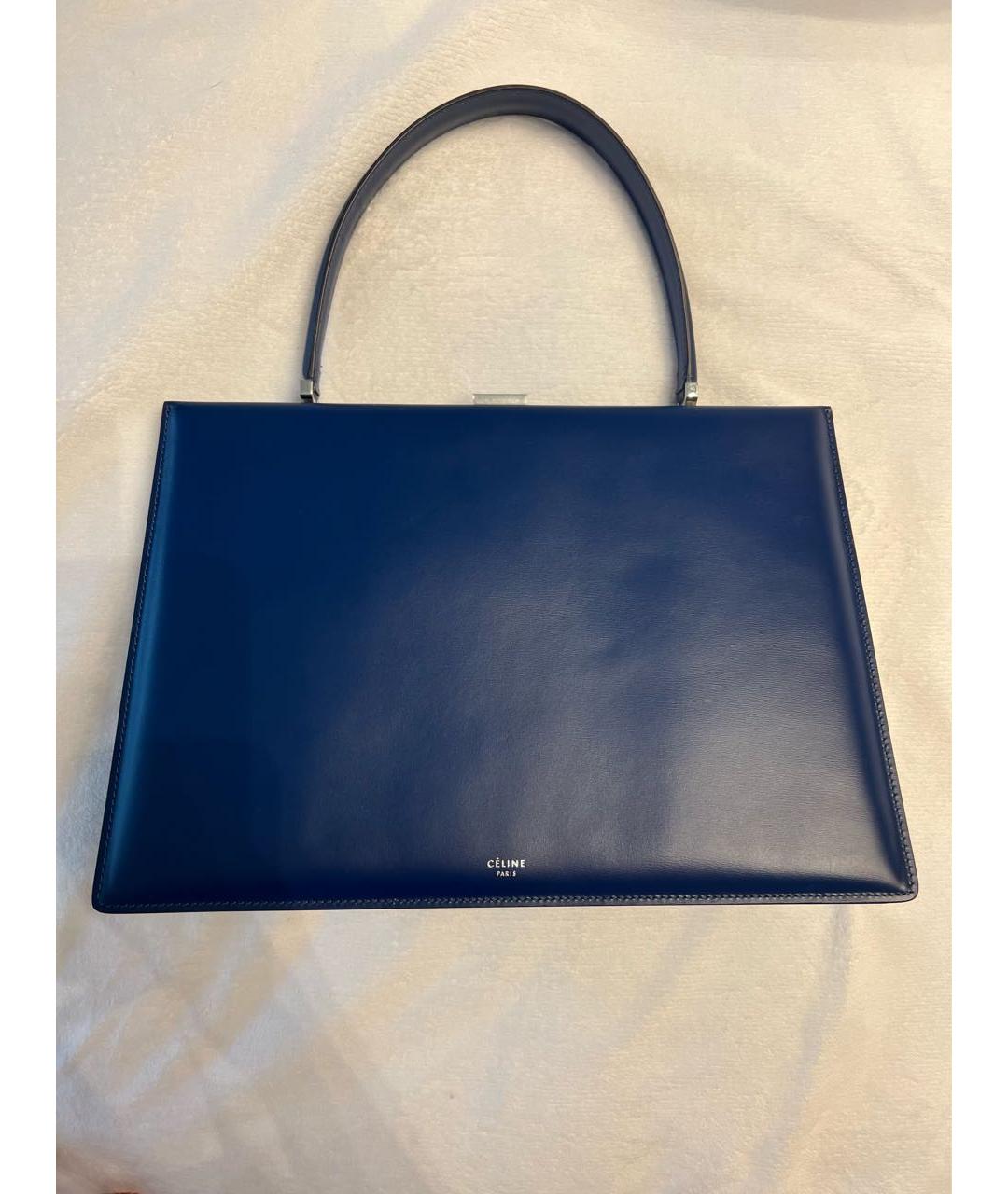 CELINE PRE-OWNED Синяя кожаная сумка с короткими ручками, фото 6