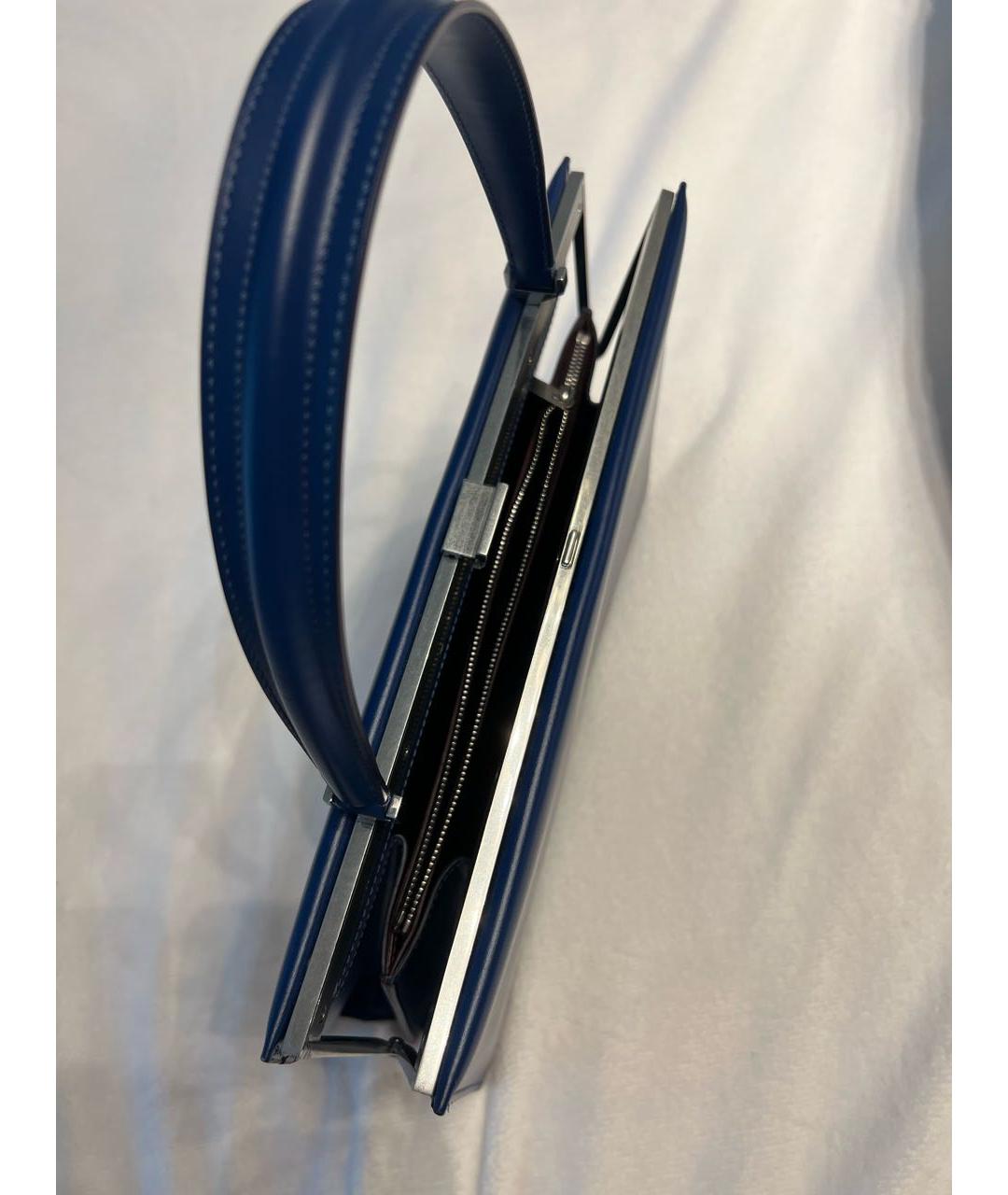 CELINE PRE-OWNED Синяя кожаная сумка с короткими ручками, фото 5