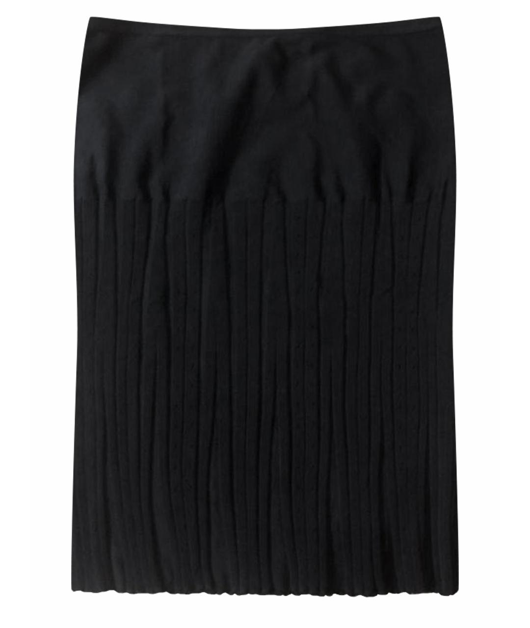 CHANEL PRE-OWNED Черная вискозная юбка миди, фото 1