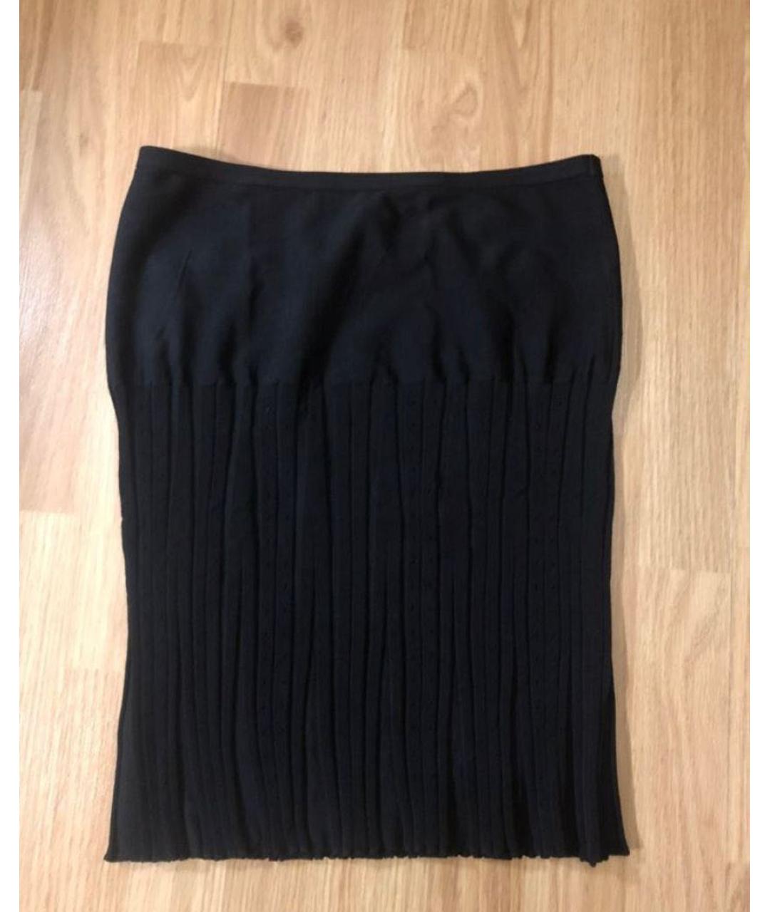 CHANEL Черная вискозная юбка миди, фото 5