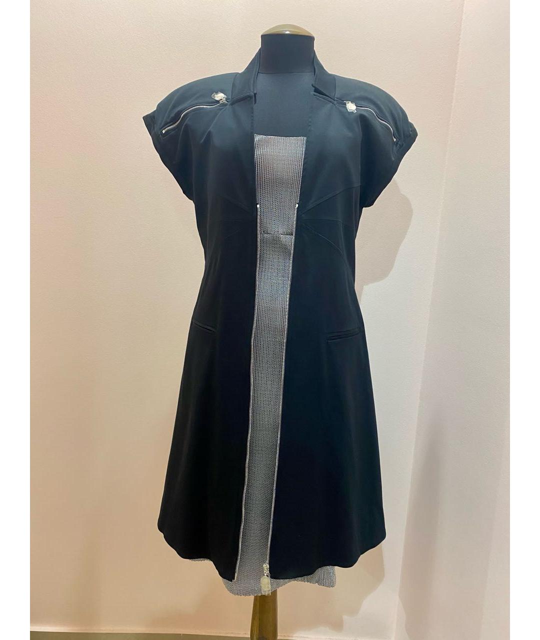 KARL LAGERFELD Черное хлопко-эластановое вечернее платье, фото 9