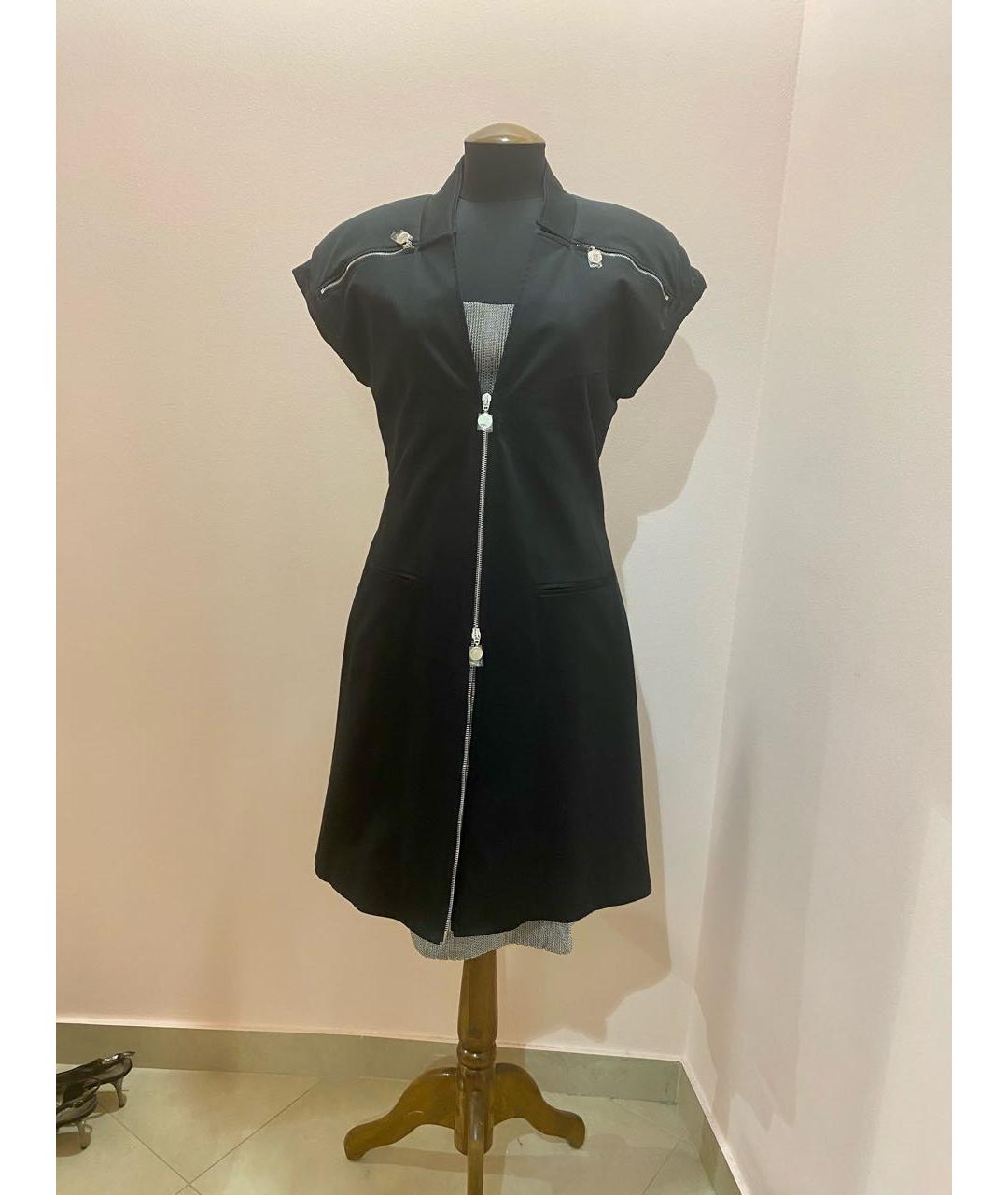 KARL LAGERFELD Черное хлопко-эластановое вечернее платье, фото 7