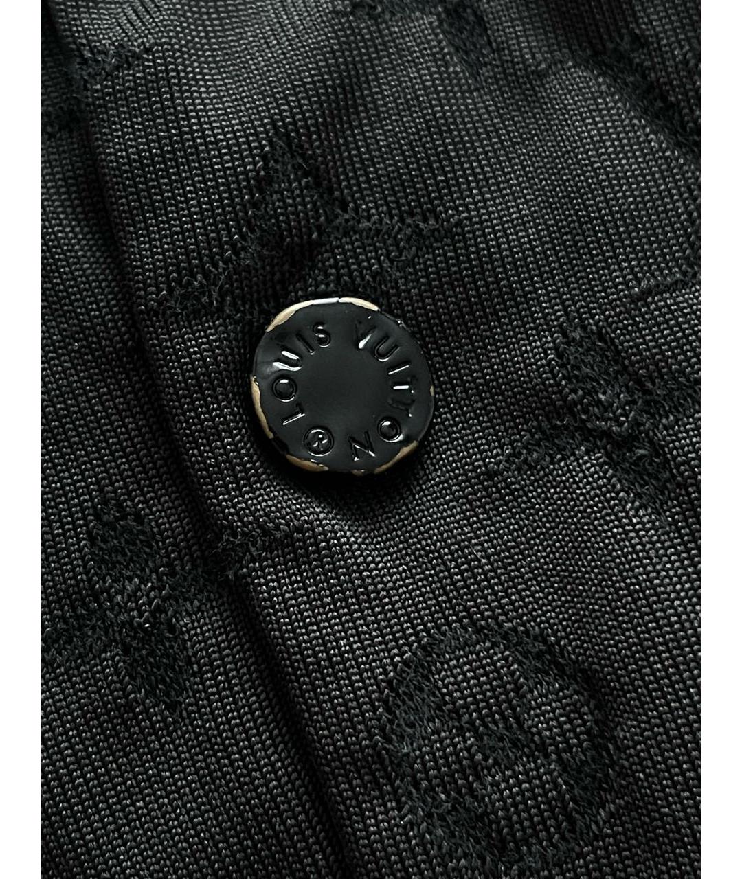 LOUIS VUITTON Черное хлопко-полиэстеровое поло с коротким рукавом, фото 5