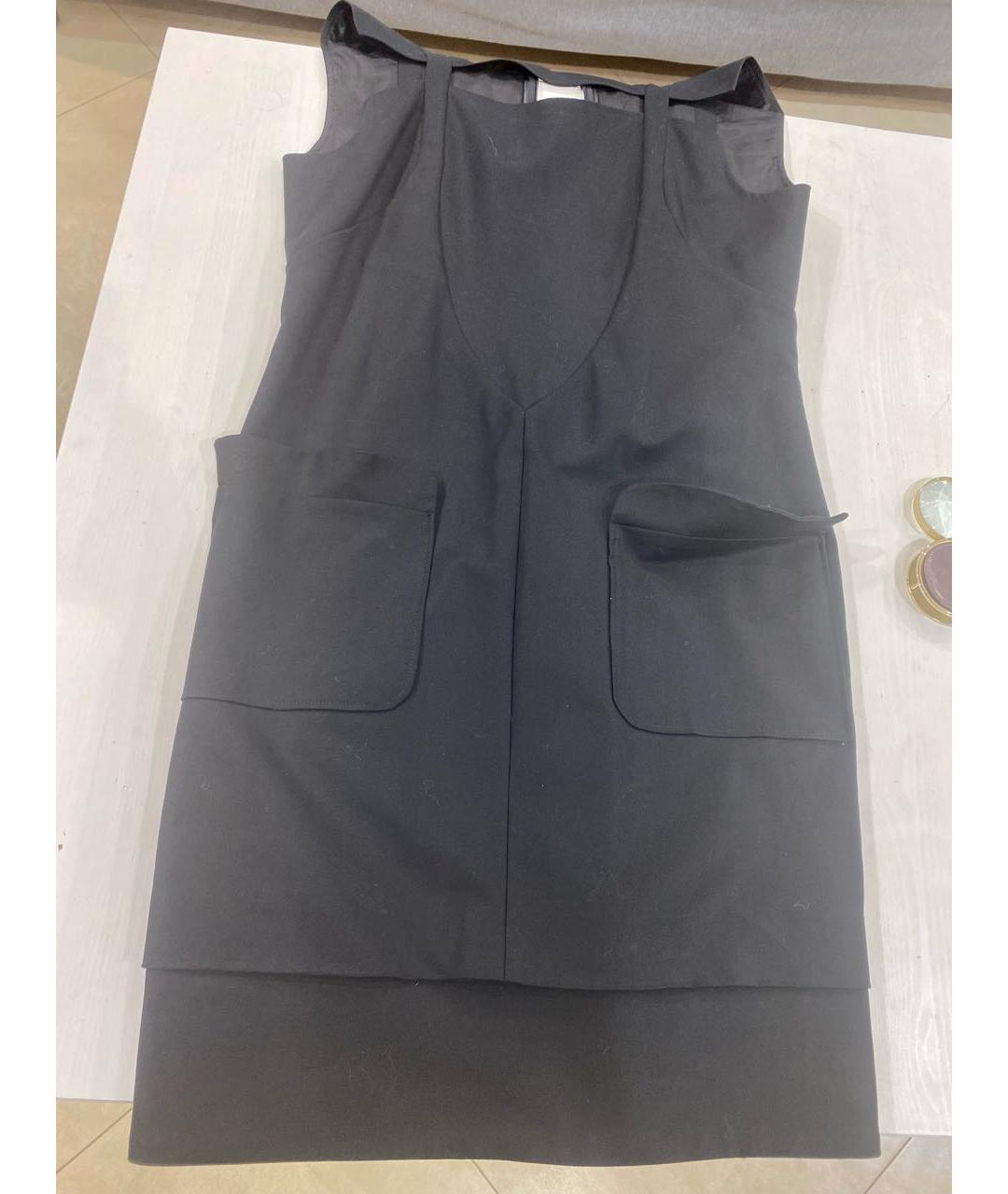 KARL LAGERFELD Черное хлопко-эластановое повседневное платье, фото 6