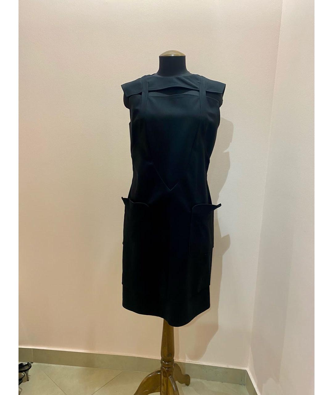 KARL LAGERFELD Черное хлопко-эластановое повседневное платье, фото 9