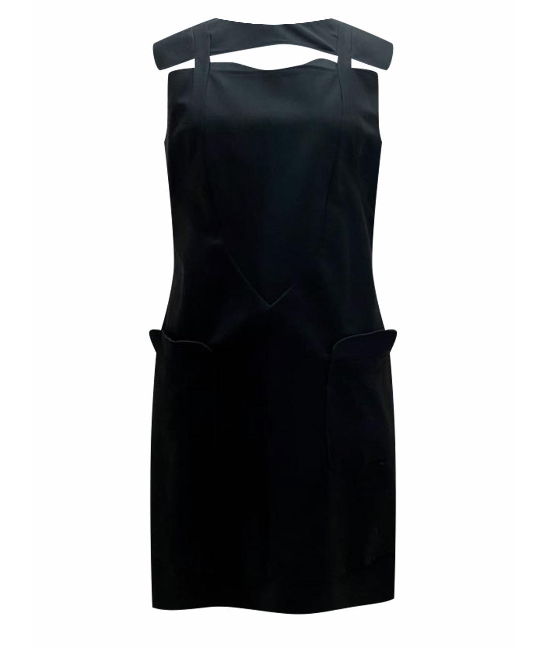 KARL LAGERFELD Черное хлопко-эластановое повседневное платье, фото 1