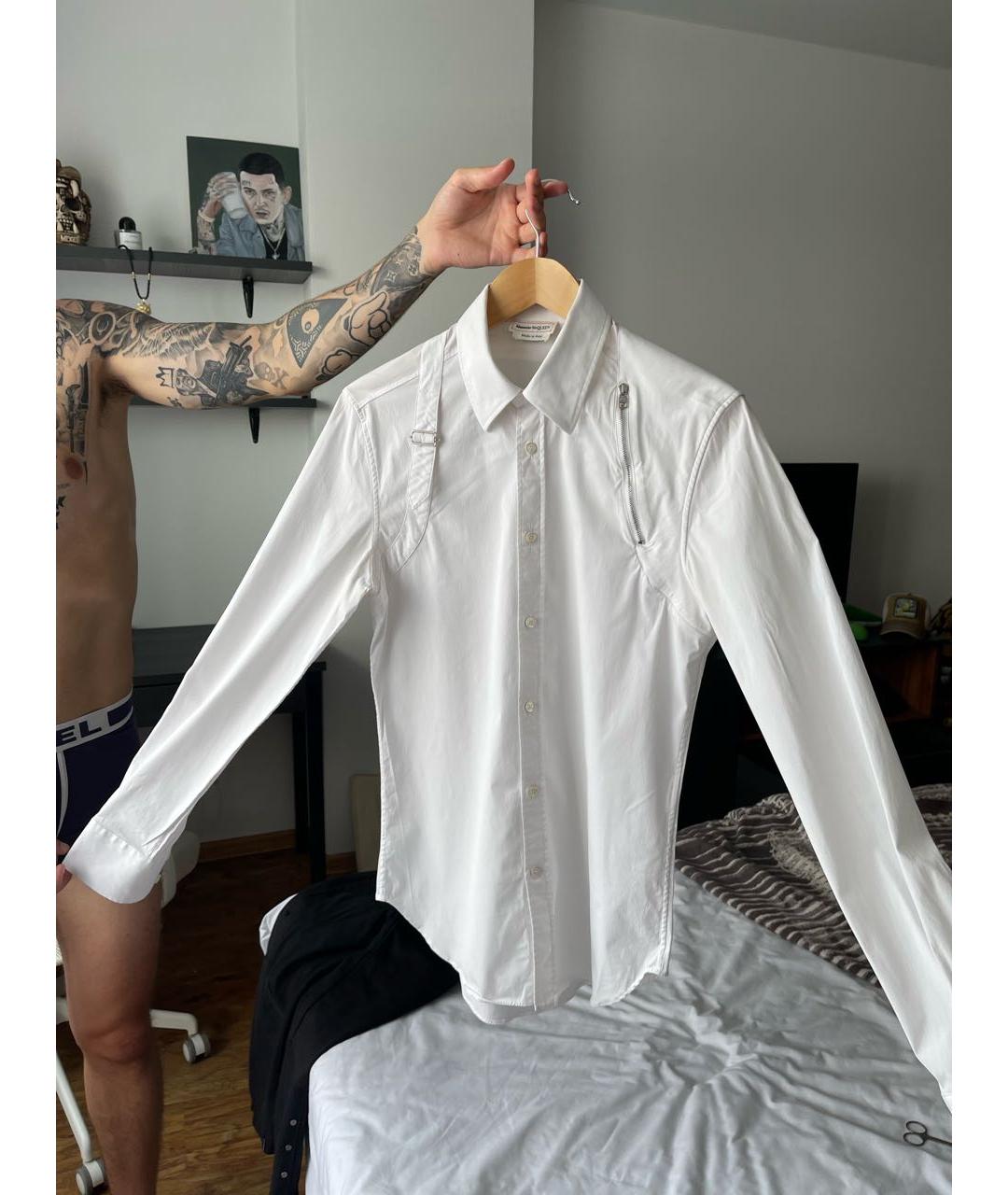 ALEXANDER MCQUEEN Белая хлопковая классическая рубашка, фото 9