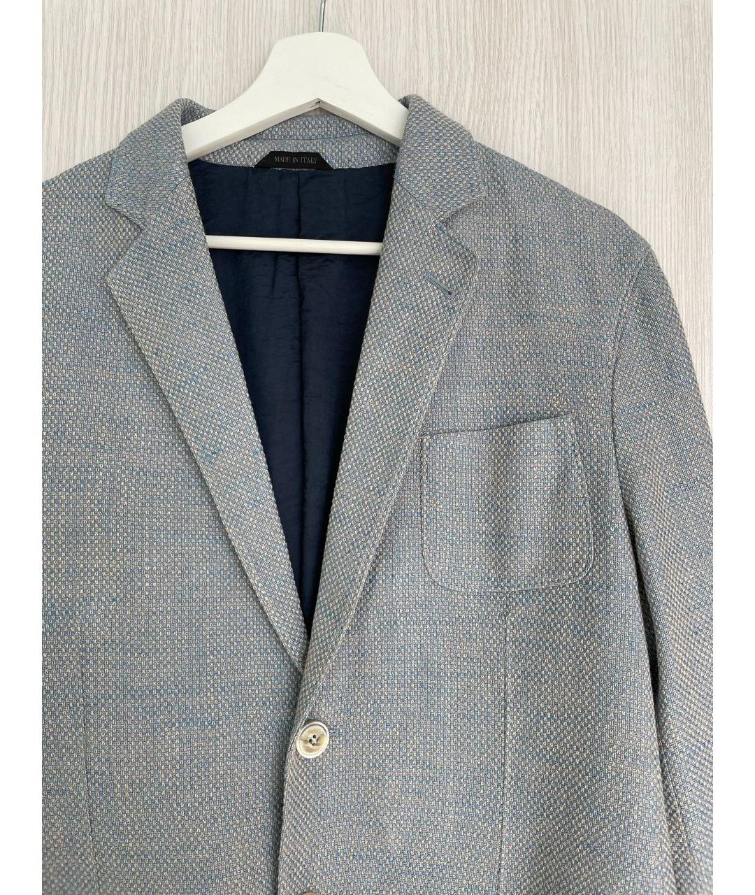 GIORGIO ARMANI Голубой шелковый пиджак, фото 4