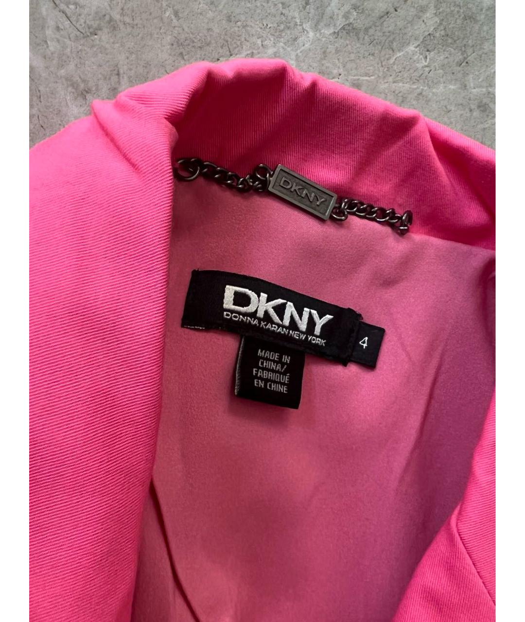 DKNY Розовый хлопко-эластановый жакет/пиджак, фото 3