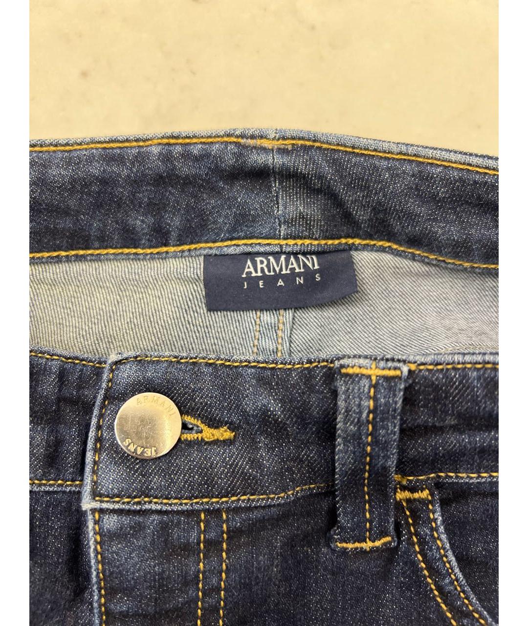 ARMANI JEANS Синие хлопковые джинсы клеш, фото 3