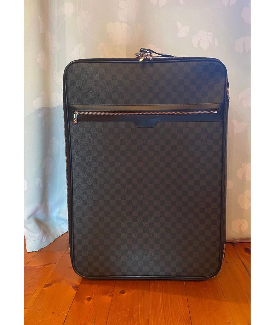LOUIS VUITTON PRE-OWNED Темно-синий кожаный чемодан, фото 6