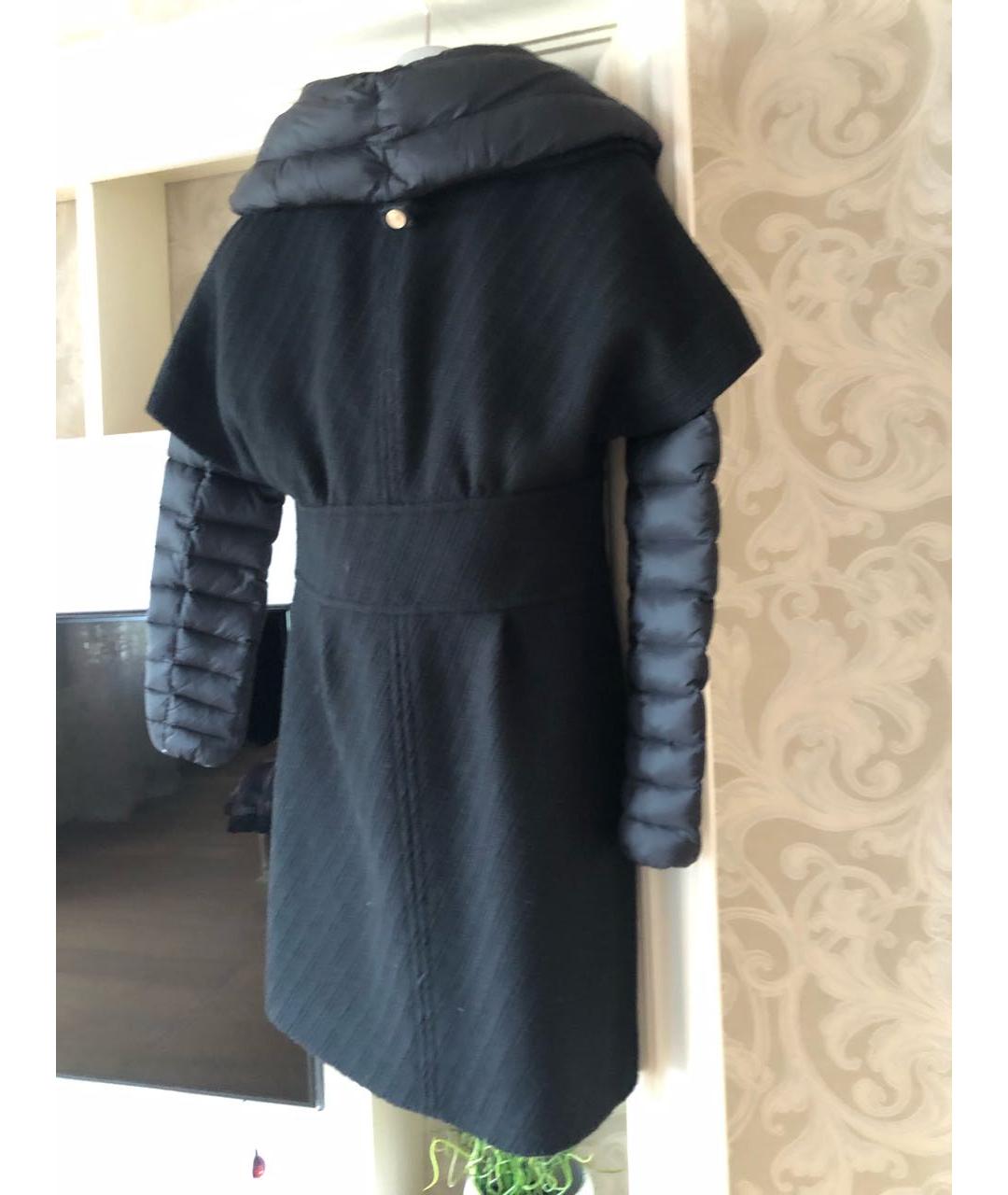 GIULIANO GALIANO Черное шерстяное пальто, фото 3