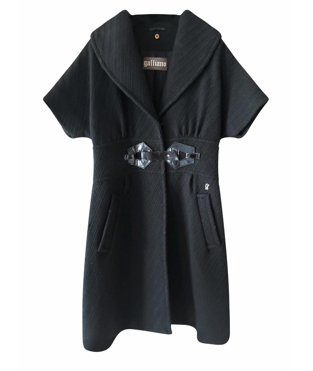GIULIANO GALIANO Черное шерстяное пальто, фото 1